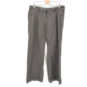Old Navy Cuffed Seersucker Wide Leg Trouser pants striped gray khaki